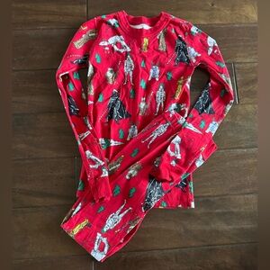 Hanna Andersson Red Kids Pajamas with Holiday Star Wars Print